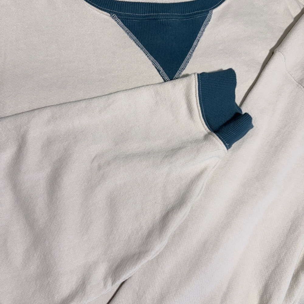 Free People We The Free Classic Crew Colorblock Sweatshirt In Tea Combo Size Med - Picture 5 of 7